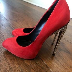 GIUSEPPE ZANOTTI RED SUEDE SHOES